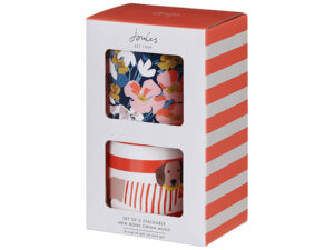 Joules Stackable Mugs Bright Side Pair Boxed