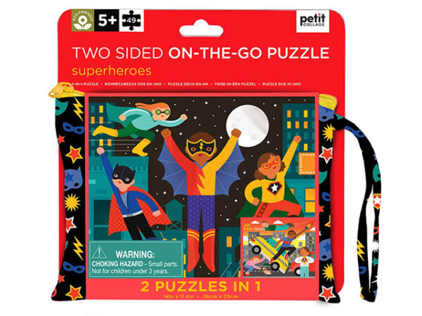 Petit Collage On-the-Go Two Sided Superheroes Puzzle