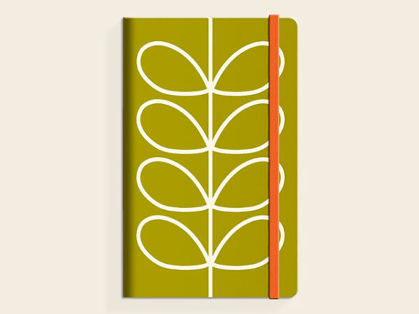 Orla Kiely A5 Notebook Linear Stem Olive