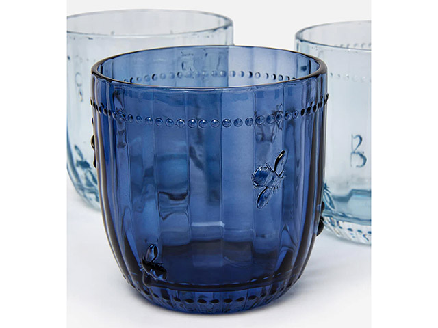 Joules Beeglass Dark Blue Glass Tumbler