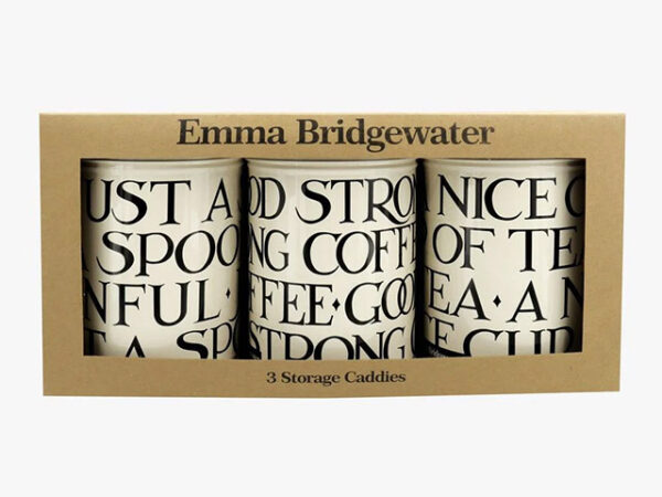 Emma Bridgewater Round Caddies Black Toast Set 3