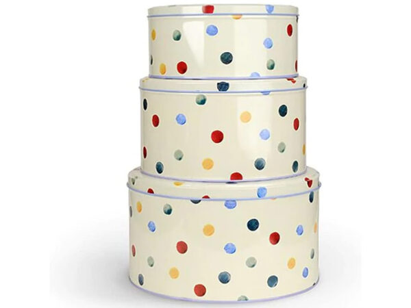 Emma Bridgewater Cake Tins Round Polka Dot Set 3 Straight On