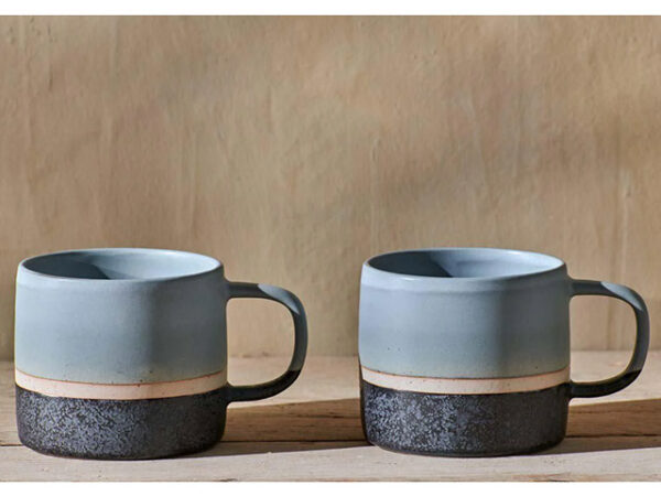 Nkuku Enesta Dipped Mug Set of 2 Dusty Blue