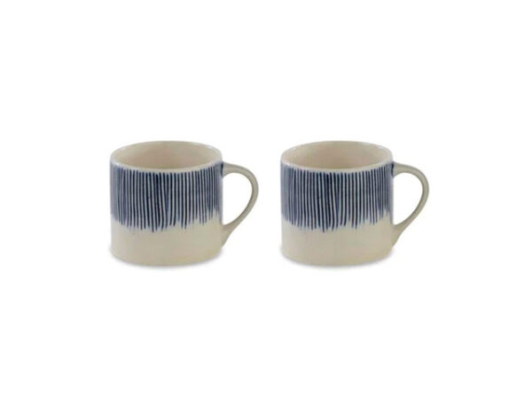 Nkuku Karuma Ceramic Mug Blue Small Set of 2 Cutout