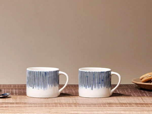 Nkuku Karuma Ceramic Mug Blue Small Set of 2