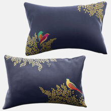 Sara Miller Smokey Birds Blue Standard Pillowcase Pair