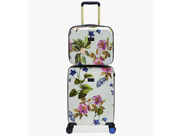 Joules Hard Essentials Case Springwood Floral Vanity Case and Trolley