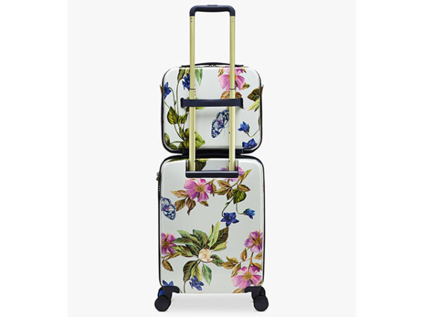 Joules Hard Essentials Case Springwood Floral Vanity Case and Trolley Rear