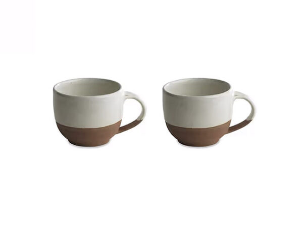 Nkuku Mali Coffee Mugs Set Of 2 White Cutout