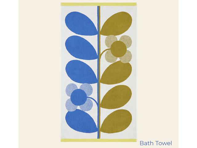 Orla Kiely Stem Bloom Bath Towel Duo Blue Fawn 70x125cm