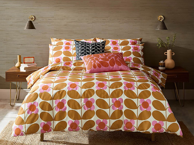 Orla Kiely Stem Bloom Saffron Super King Duvet Cover Bedding Set
