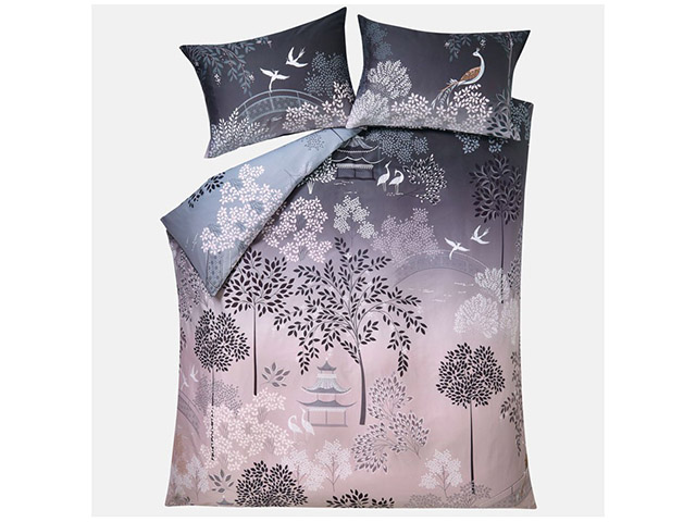 Sara Miller Pagoda Garden Blush/Grey Double Bedset